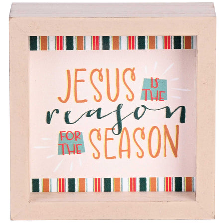 Tabeltop 2 Sided Jesus Is The Reason 4X4 by Dicksons, product view 3