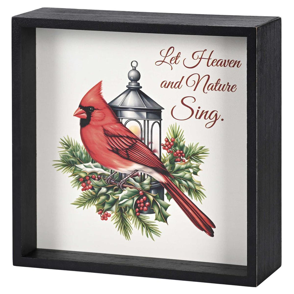 Decorative Christmas Double Sided Tabletop Block Sign 9.5 x 9.5 Inch Wood Let by Dicksons, product view 2