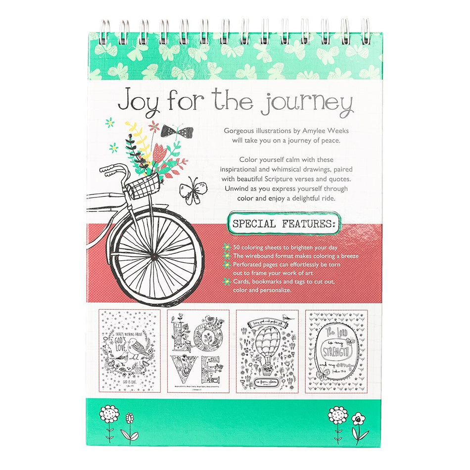 Joy for the Journey Spiral Coloring Book by Christian Art Gifts, product view 2