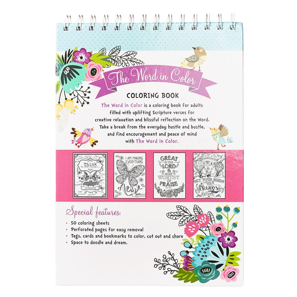 The Word in Color Spiral Coloring Book by Christian Art Gifts, product view 2