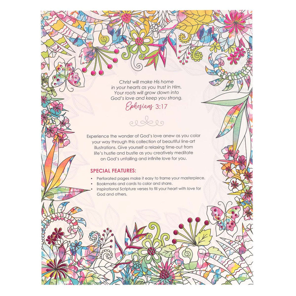 Where Love Blooms Coloring Book for Adults by Christian Art Gifts, product view 2