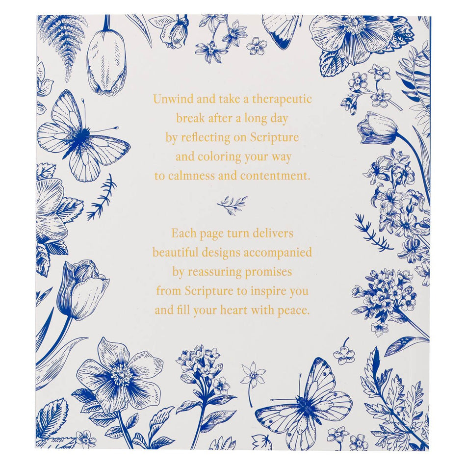 365 Promises from God's Word in Color Blue Floral Coloring Book by Christian Art Gifts, product view 2