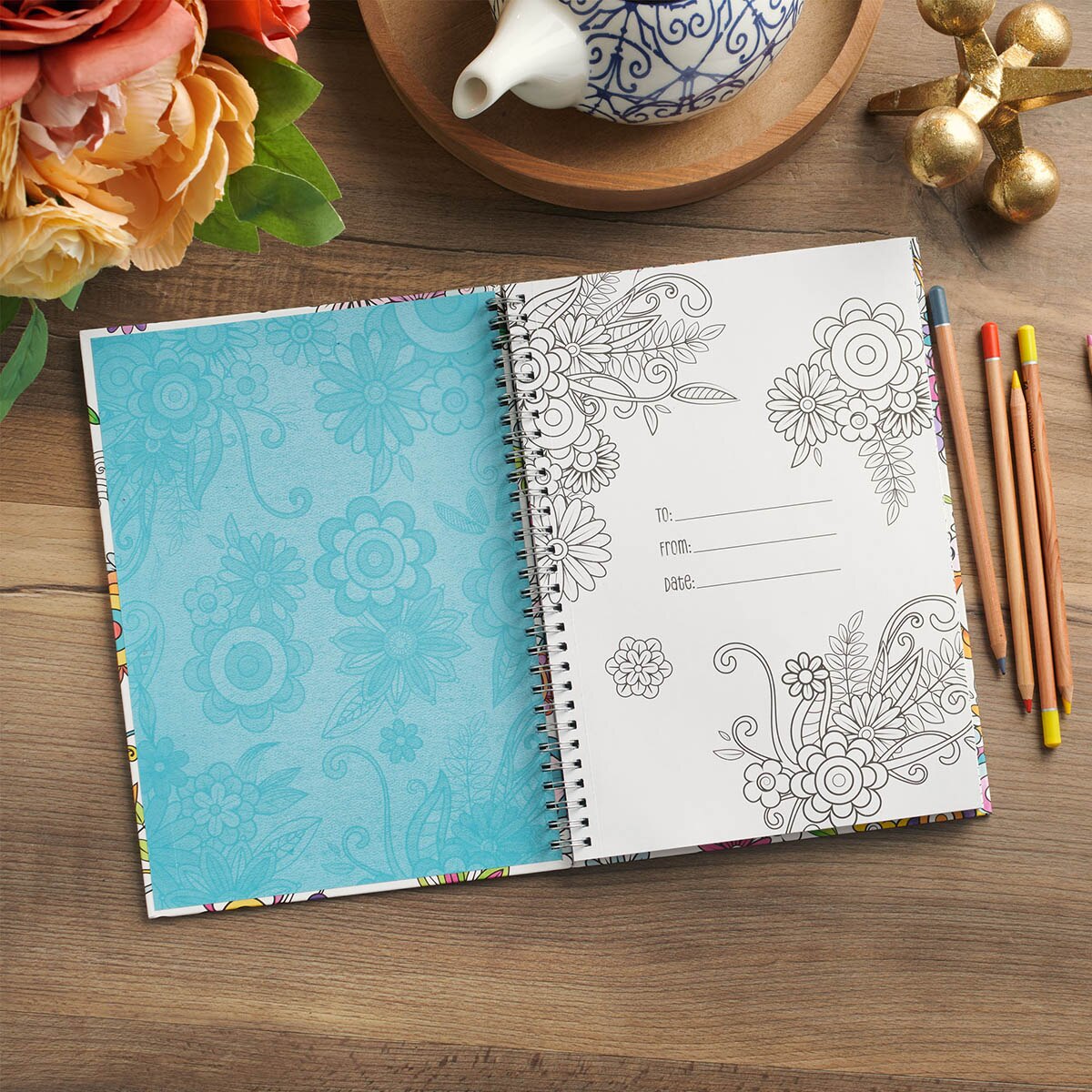 Coloring through the Psalms Spiral Coloring Book by Christian Art Gifts, product view 3