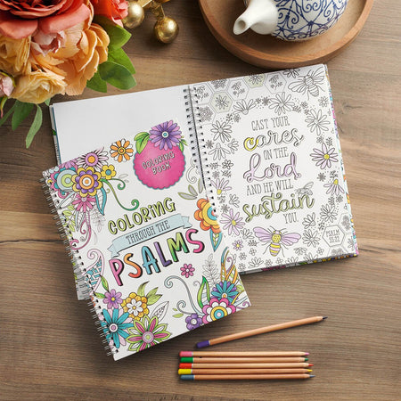 Coloring through the Psalms Spiral Coloring Book by Christian Art Gifts, product view 4