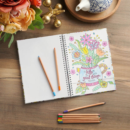 Coloring through the Psalms Spiral Coloring Book by Christian Art Gifts, product view 5