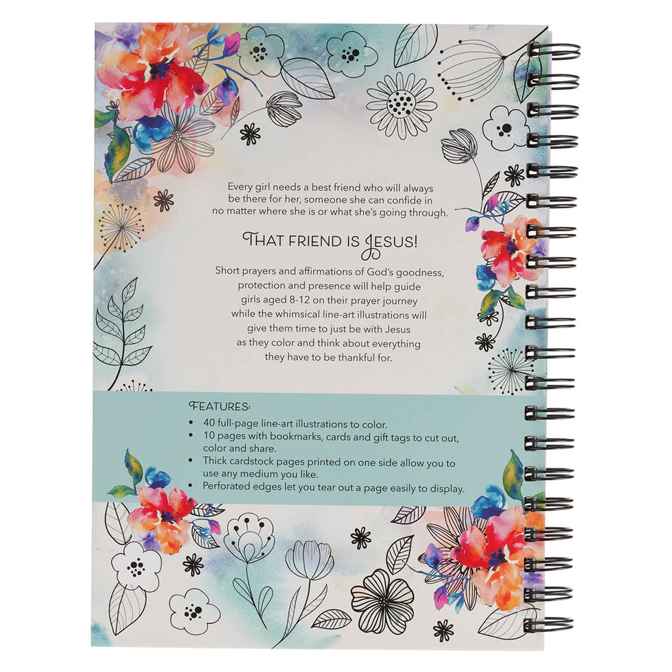 Prayers and Praises Coloring Book for Girls by Christian Art Gifts, product view 2