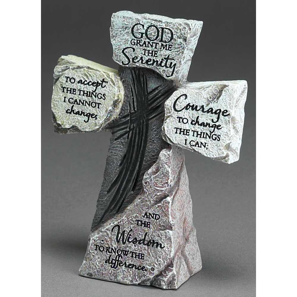 God Grant Me The Serenity Stone 5 Inch Resin Tabletop Cross by Dicksons