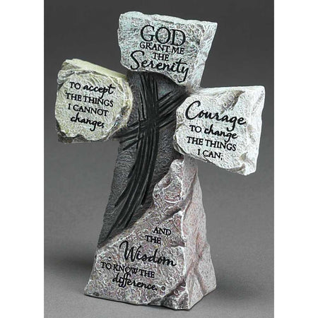 God Grant Me The Serenity Stone 5 Inch Resin Tabletop Cross by Dicksons