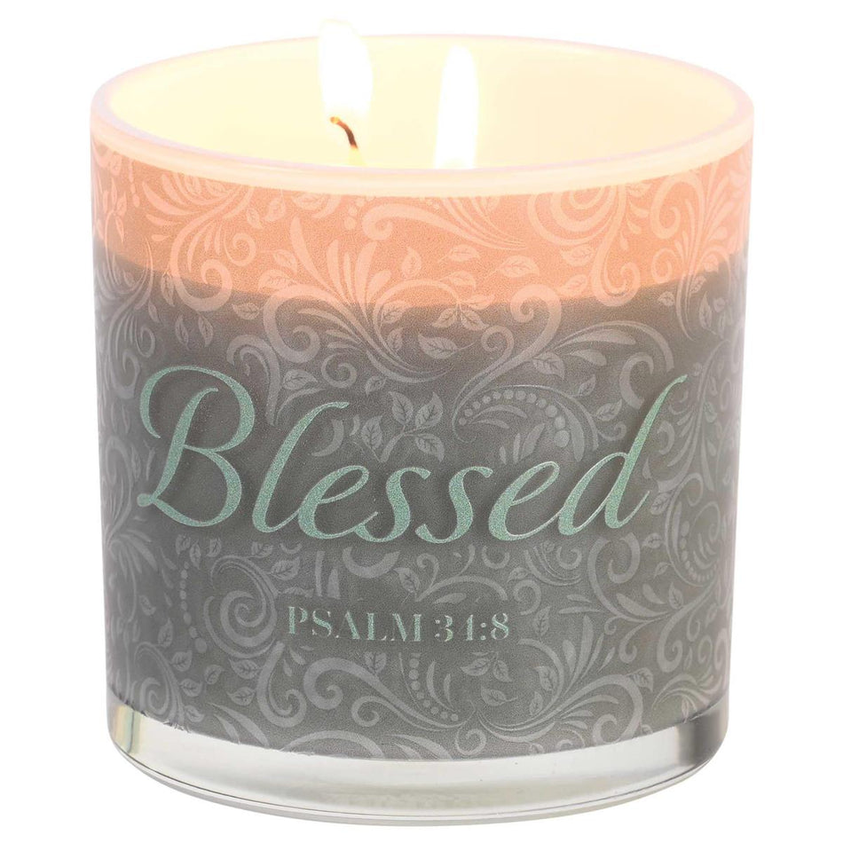 Soy Candle Blessed Psalm 34:8-3 13 Oz by Dicksons, product view 2