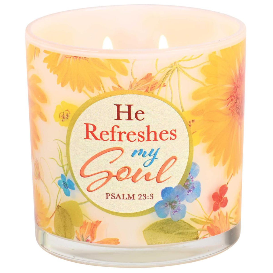 Soy Candle He Refreshes My Soul 13 Oz by Dicksons, product view 2