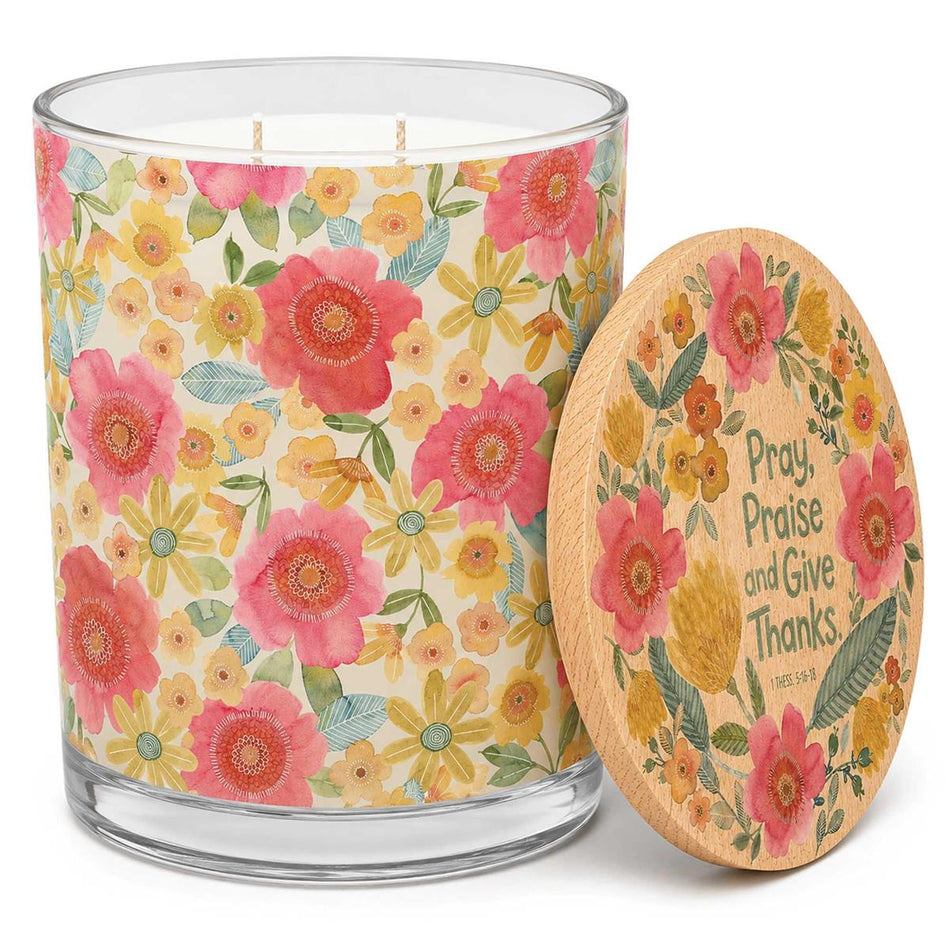 Soy Candle Pray Praise And Give Thanks by Dicksons