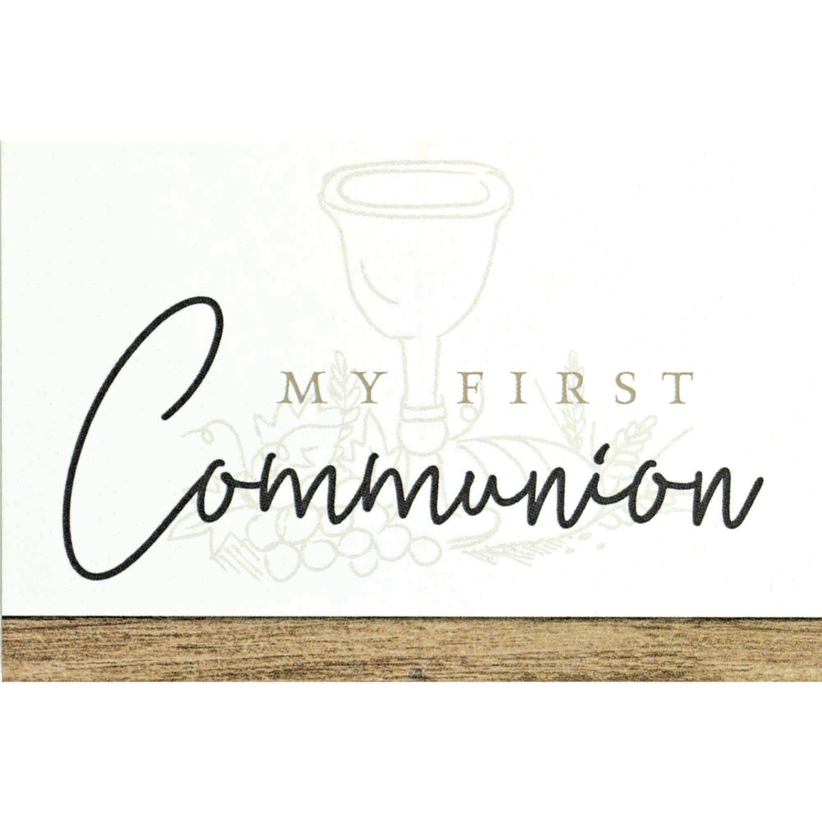 My First Communion Encouraging Verse Decorative Brown 3 x 2 Resin and Paper by Dicksons, product view 4