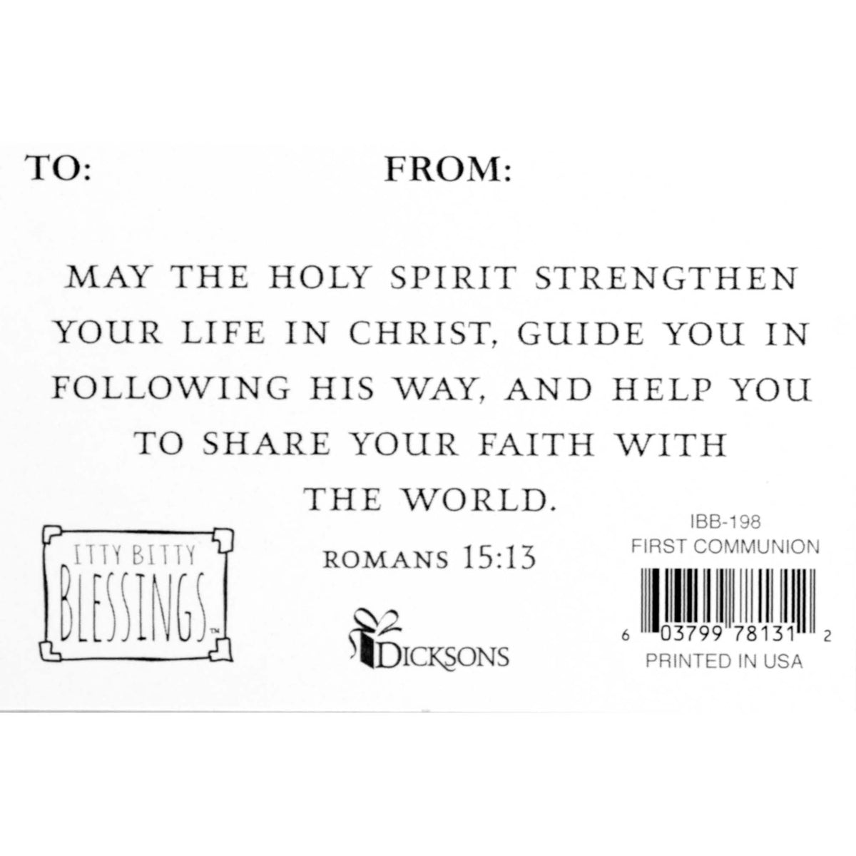 My First Communion Encouraging Verse Decorative Brown 3 x 2 Resin and Paper by Dicksons, product view 2