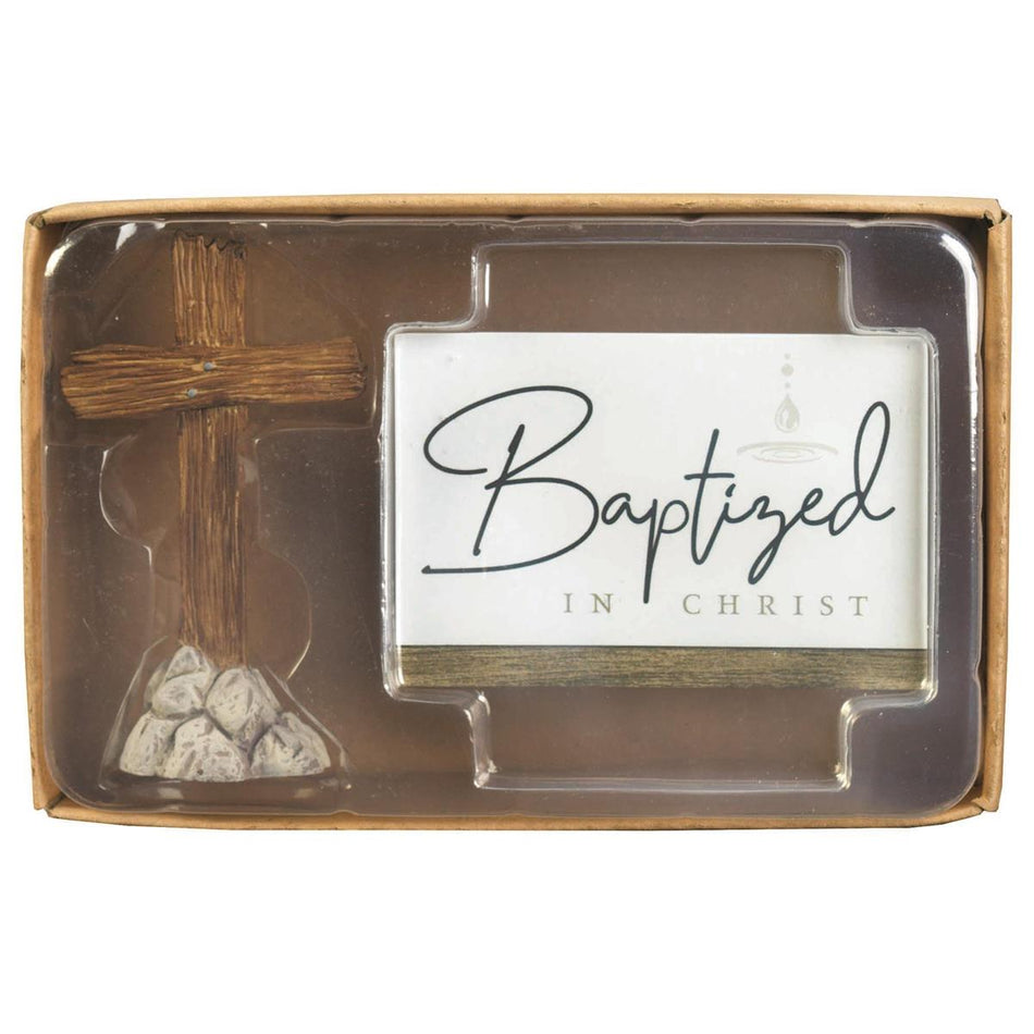 Cross Figurine With Baptized Card by Dicksons