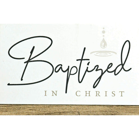 Cross Figurine With Baptized Card by Dicksons, product view 3