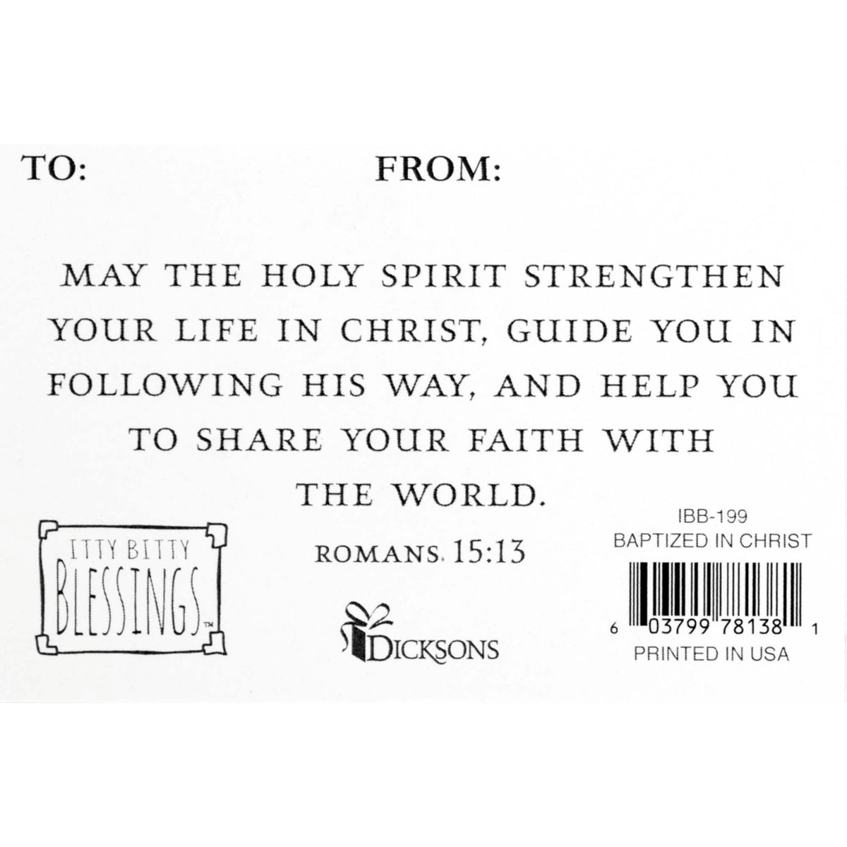 Cross Figurine With Baptized Card by Dicksons, product view 2