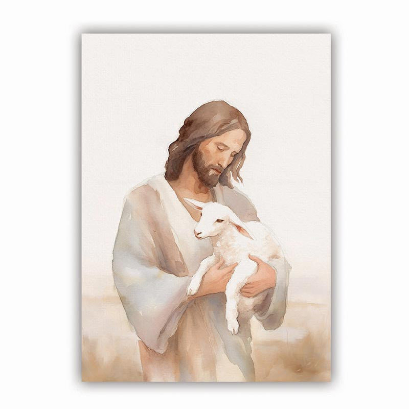 Wonderous Watercolors Collection Canvas - Jesus & Lamb