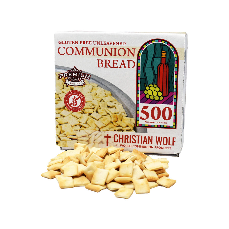 Christian Wolf Unleavened Gluten Free Bread for Communion (500 Pieces) Case of 48