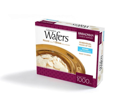 Communion Wafers - Round White (1,000 Pieces):, one of the items in the Communion Supplies for 1,000: Cups, Wafers and Cup Filler. A photograph of the assembled set is pending.