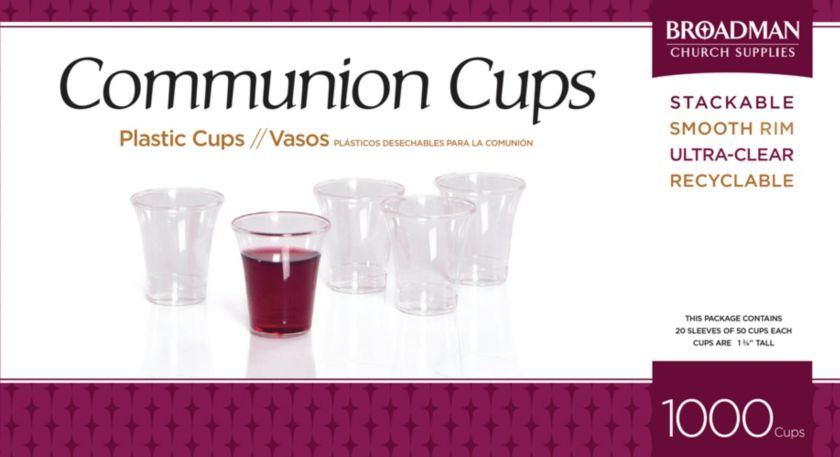 Economy Disposable Plastic Communion Cups - 1-3/8" Tall 1,000 Ct