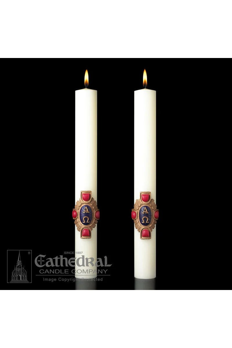Complementing Side Altar Candles - Christ Victorious