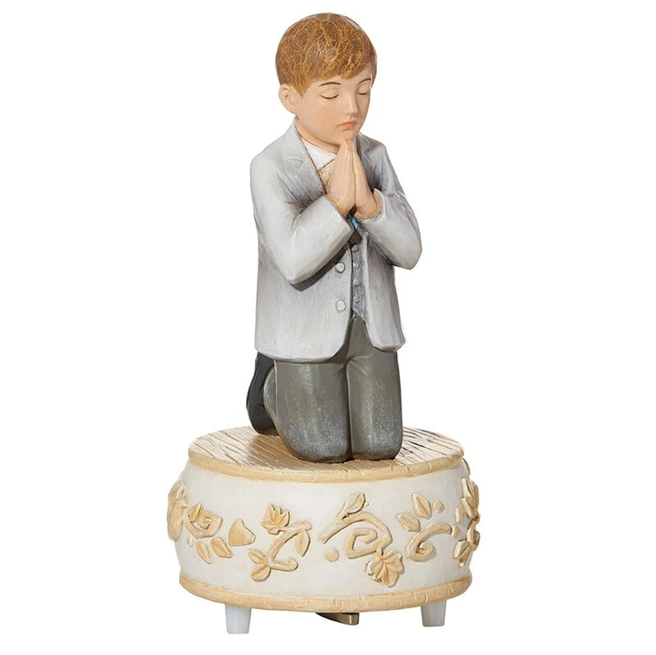 6-1/2" H Remembrance of Me First Communion Music Box - Boy