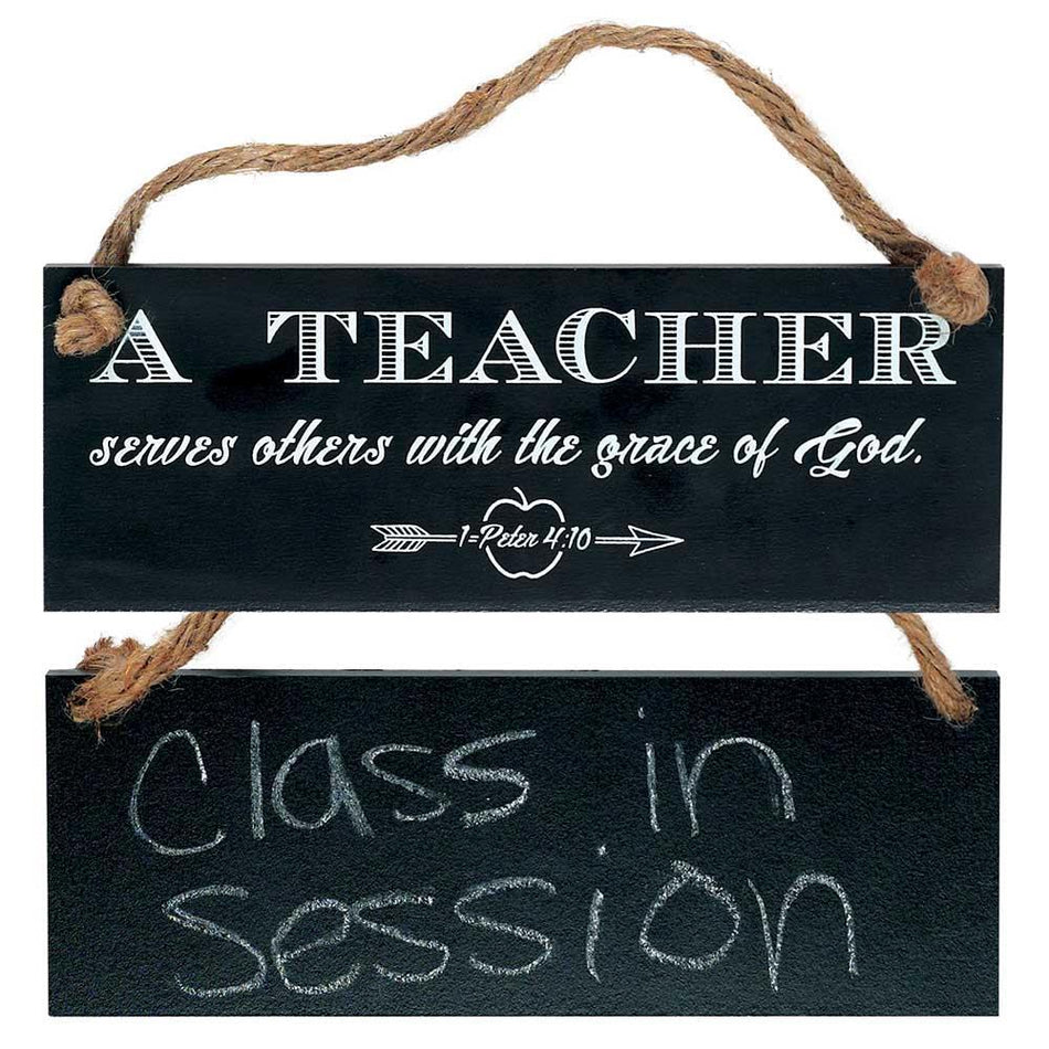 Plaque Clkbrd with Jute A Teacher Serves by Dicksons