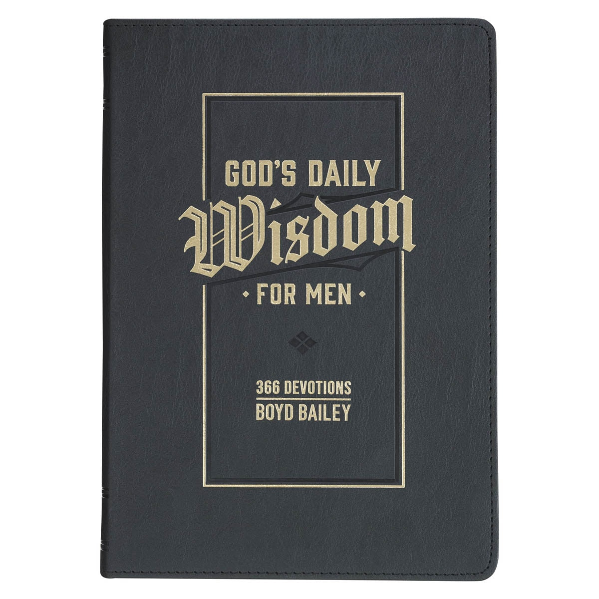 God's Daily Wisdom For Men Black Faux Leather Devotional by Christian Art Gifts