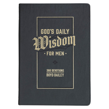 God's Daily Wisdom For Men Black Faux Leather Devotional by Christian Art Gifts