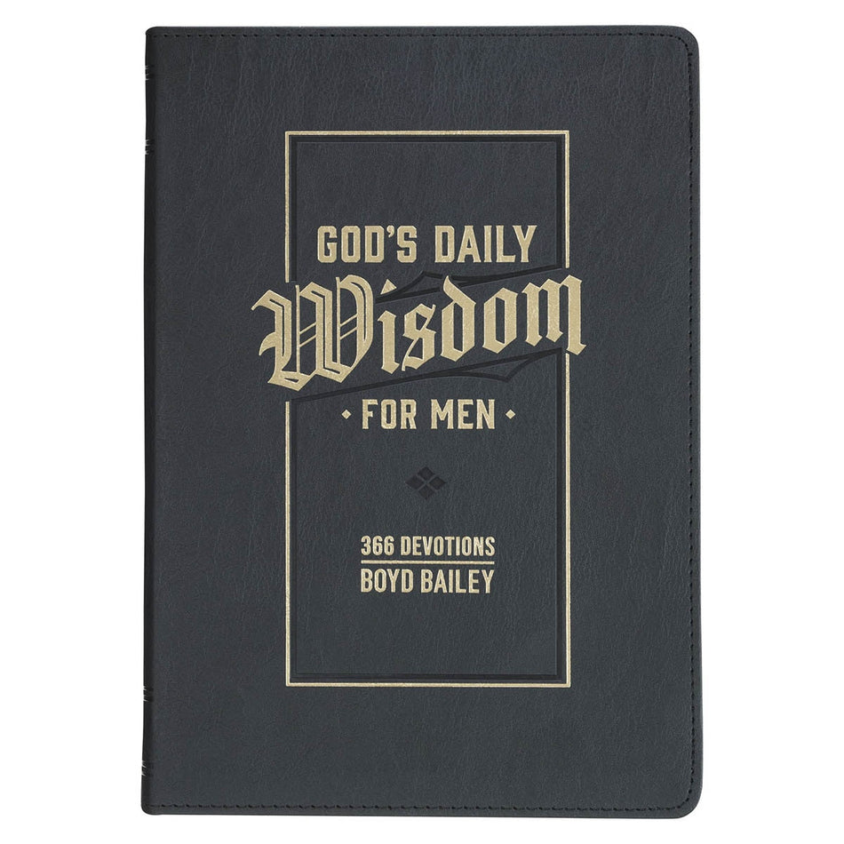 God's Daily Wisdom For Men Black Faux Leather Devotional by Christian Art Gifts