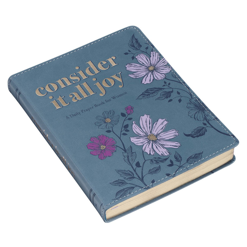 Consider It All Joy Blue Faux Leather Devotional by Christian Art Gifts, product view 2