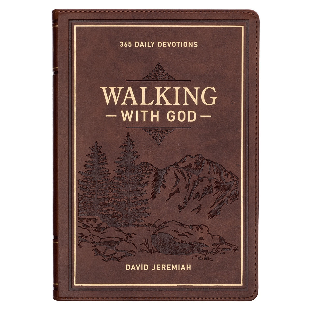 Walking With God Large Print Brown Faux Leather Devotional by Christian Art Gifts