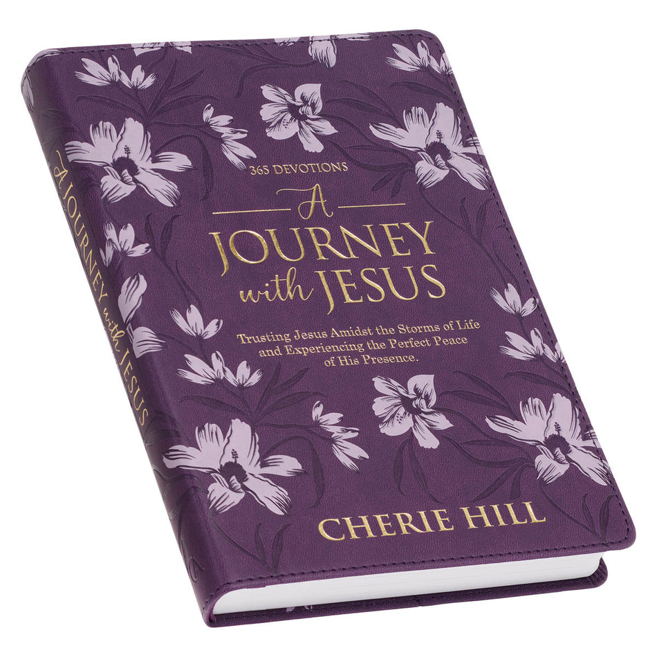 A Journey with Jesus Purple Faux Leather Devotional by Christian Art Gifts, product view 2