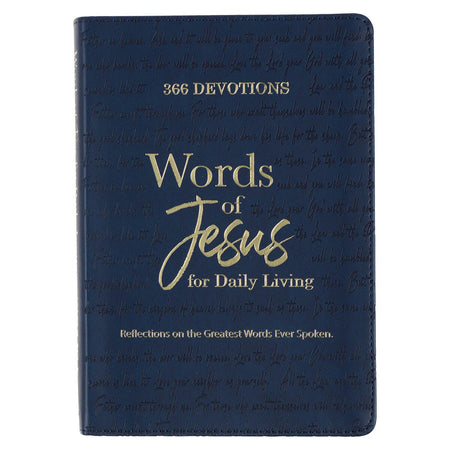 Words of Jesus for Daily Living Blue Faux Leather Devotional by Christian Art Gifts