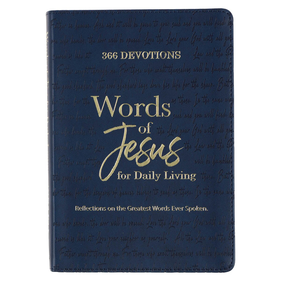 Words of Jesus for Daily Living Blue Faux Leather Devotional by Christian Art Gifts