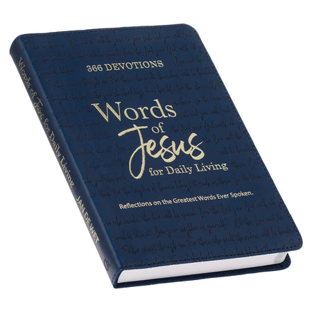 Words of Jesus for Daily Living Blue Faux Leather Devotional by Christian Art Gifts, product view 2