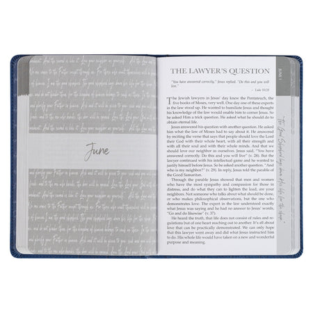 Words of Jesus for Daily Living Blue Faux Leather Devotional by Christian Art Gifts, product view 6