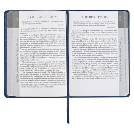 Words of Jesus for Daily Living Blue Faux Leather Devotional by Christian Art Gifts, product view 4