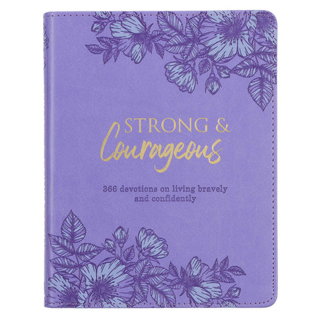 Strong and Courageous Purple Faux Leather Devotional by Christian Art Gifts
