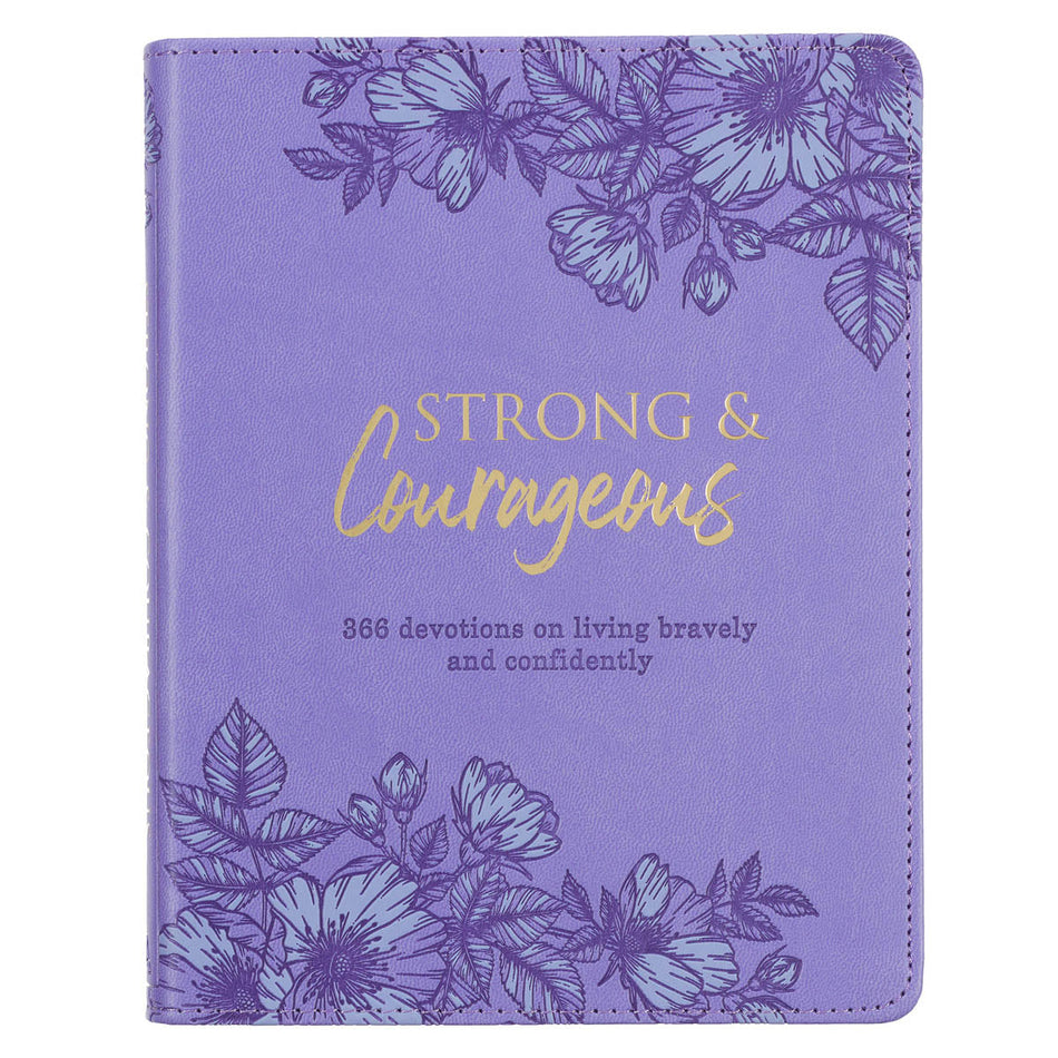Strong and Courageous Purple Faux Leather Devotional by Christian Art Gifts
