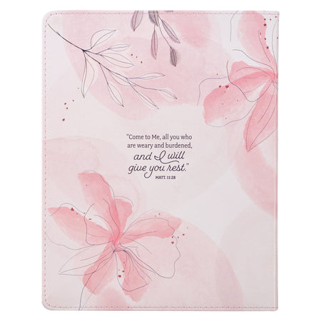 Rest in Me Pink Faux Leather Devotional by Christian Art Gifts, product view 2
