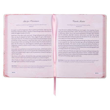 Rest in Me Pink Faux Leather Devotional by Christian Art Gifts, product view 5