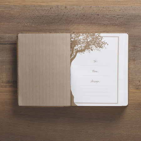 Rooted in Faith Brown Faux Leather Devotional by Christian Art Gifts, product view 3