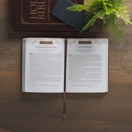 Rooted in Faith Brown Faux Leather Devotional by Christian Art Gifts, product view 4