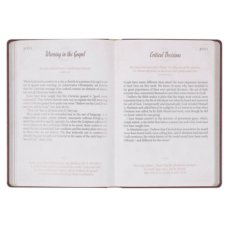 Pursuing God Saddle Tan Faux Leather Devotional Large Print Edition by Christian Art Gifts, product view 4