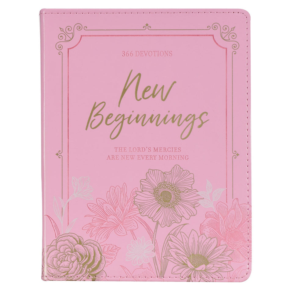 New Beginnings Pink Floral Faux Leather Devotional by Christian Art Gifts