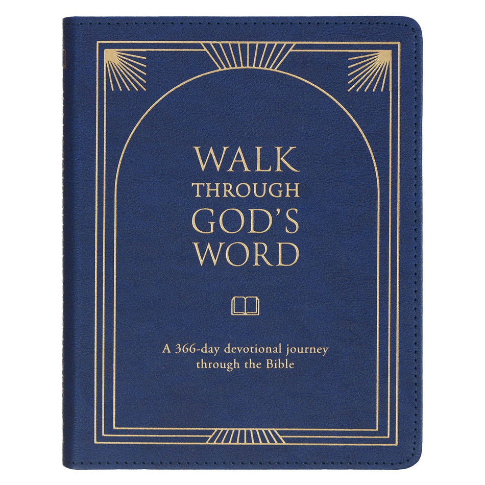 Walk Through God’s Word Navy Faux Leather Devotional by Christian Art Gifts