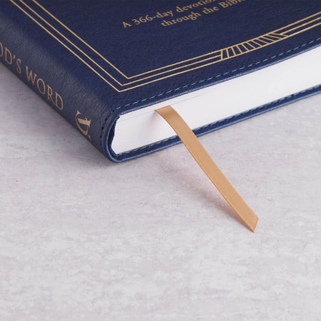 Walk Through God’s Word Navy Faux Leather Devotional by Christian Art Gifts, product view 5