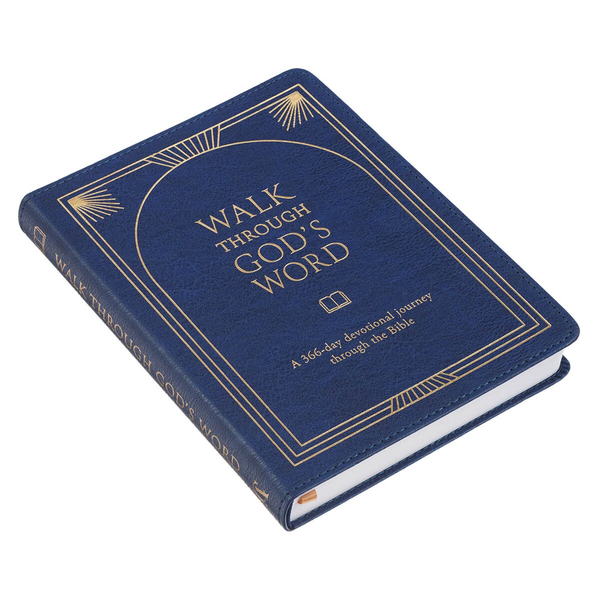 Walk Through God’s Word Navy Faux Leather Devotional by Christian Art Gifts, product view 2