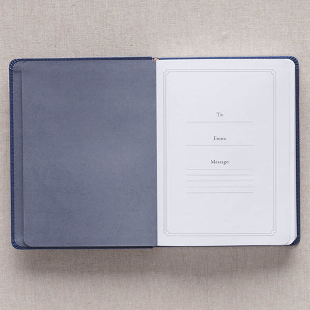 Walk Through God’s Word Navy Faux Leather Devotional by Christian Art Gifts, product view 3